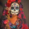 Skull woman adult paint by numbers