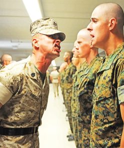 Soldiers Standing on White Floor adult paint by numbers