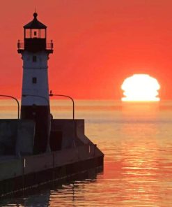 Sunrise Lake Superior Duluth adult paint by numbers