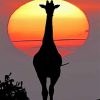 Sunset giraffe silhouette adult paint by numbers