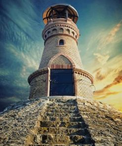 Tynemouth Pier Lighthouse England paint by numbers