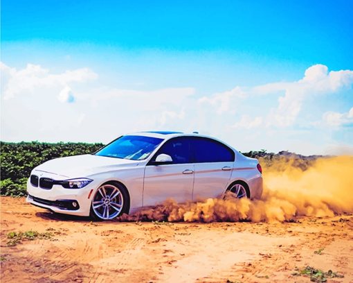 White Bmw sand adult paint by numbers