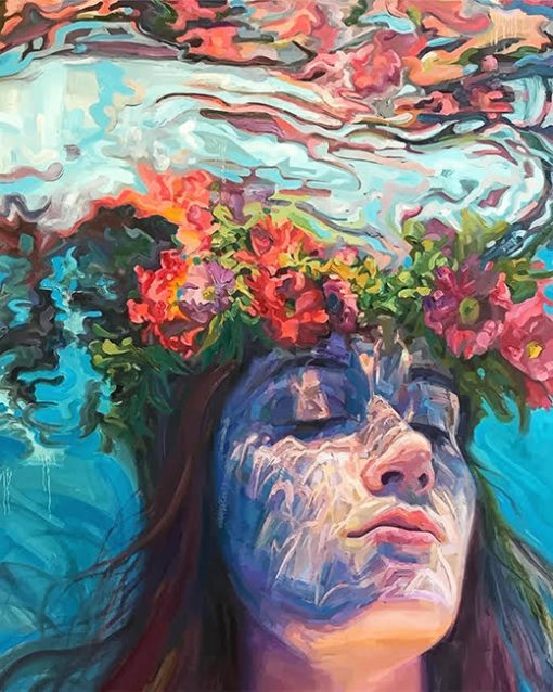 Woman Underwater paint by number