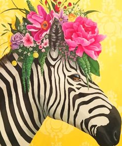 Zebra Flowers Crown paint by number