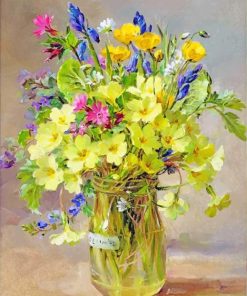 Aesthetic Yellow Vase And Flowers paint By numbers