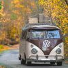 Autumn Old vw Van paint by numbers