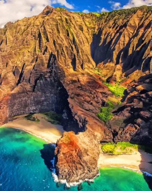 Beautiful Cliffs Hawaii paint by numbers