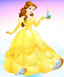 Belle Princess Yellow Dress paint by number