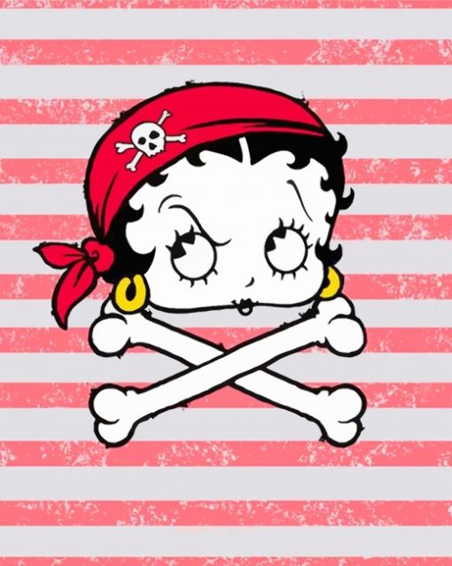 Betty Boop Pirate Face paint by numbers