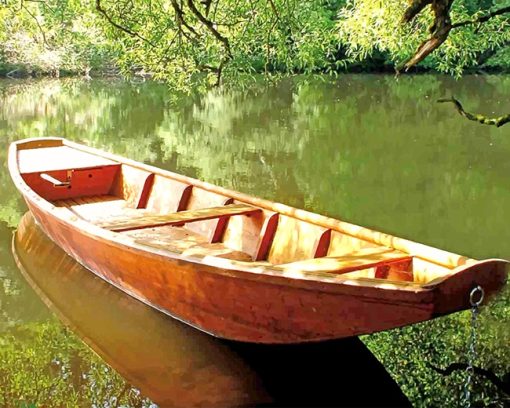 Boat on a River paint by numbers