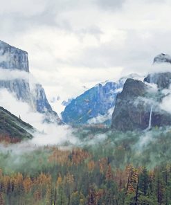 Clouds California Yosemite Valley paint by number