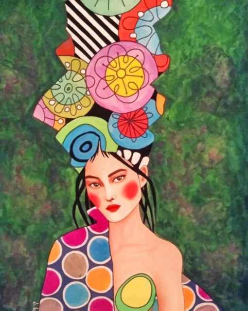 Colorful Stylish Woman paint by numbers