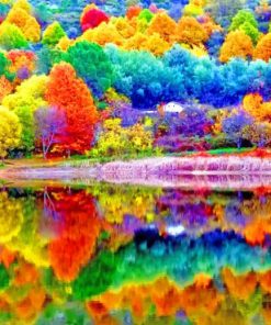 Colorful Trees Autumn paint by number