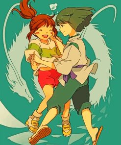 Cute Haku And Chihiro paint by number