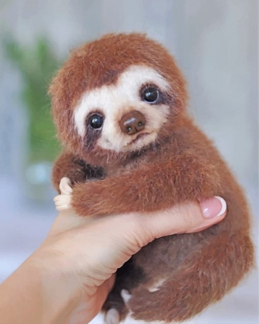 Cute Looking Sloth Paint By Numbers