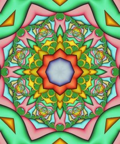 Green Mandala paint by number