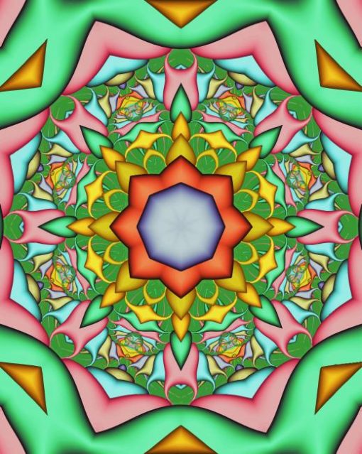 Green Mandala paint by number