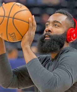 James harden Wearing Headphones Paint by numbers