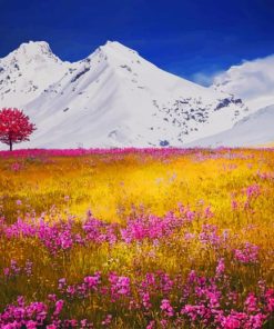 Landscape Snowy Mountain paint by number