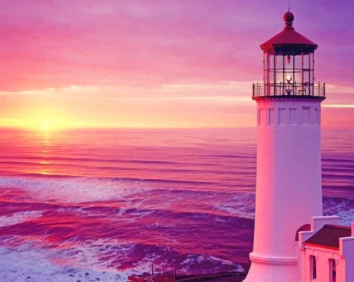 Light House Sunset Paint By Numbers