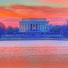 Lincoln Memorial Sunset Washington paint by numbers