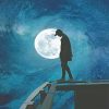 Lonely Man Moon Silhouette paint by number