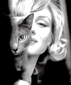 Marilyn Monroe With Her Cat paint by numbers