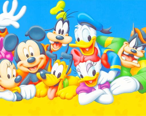 Mickey Mouse Characters paint by numbers