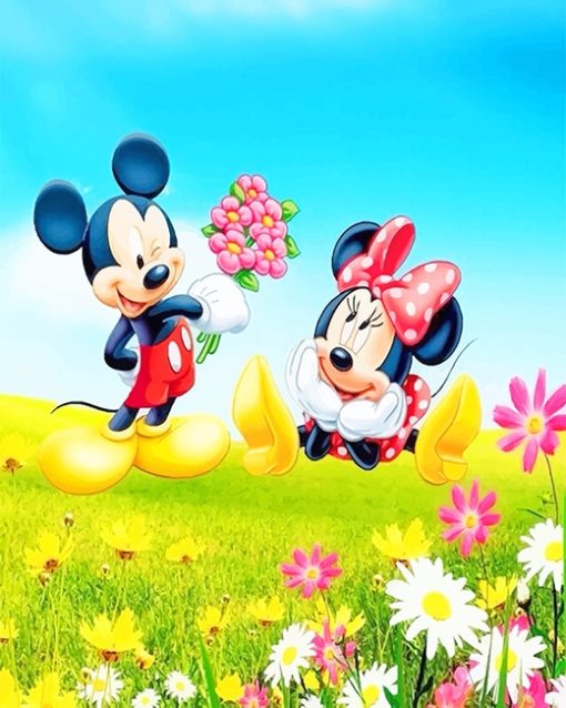 Minnie and Mickey Mouse paint by numbers