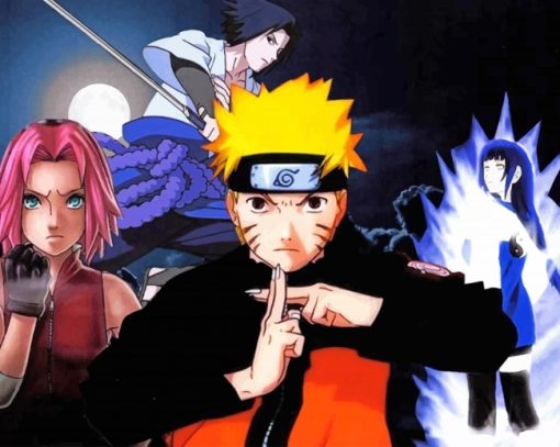 Naruto Sasuke Sakura Hinata paint by numbers