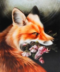 Orange Fox And Flowers paint By Numbers