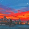 Orange Sky Anime Illustration paint by number