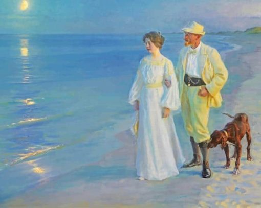 Peder Severin Summer Evening At Skagen Beach paint by number