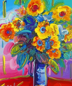 Peter Max Vase Of Flowers paint by number