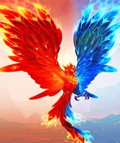 Phoenix Rising From Ashes paint by numbers