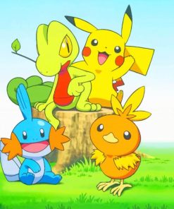 Pikachu Treecko Pokemon paint by number