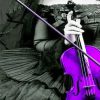 Woman Holding Purple Violin paint by number