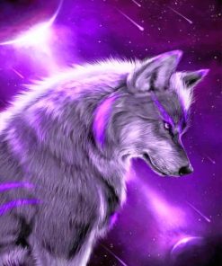 Purple Wolf paint By numbers