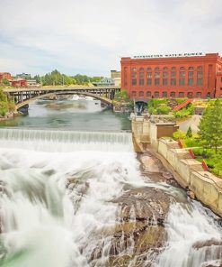 Riverfront Park Spokane Washington paint by number