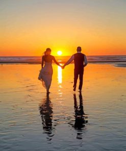 Romantic Couple at Sunset paint by numbers