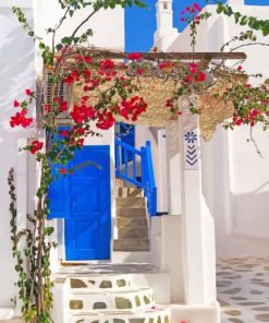 Santorini Traditional Greek House Design paint by number