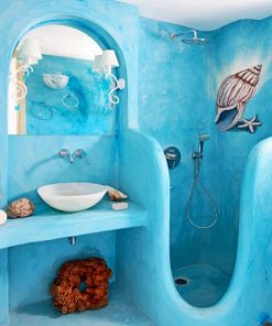 Sea Bathroom Greece paint by numbers