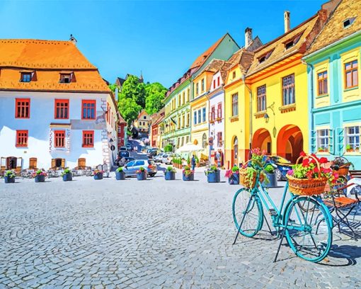 Sighisoara Old Town paint by number