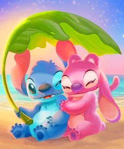 Stitch And His Cute Wifey Paint By Numbers