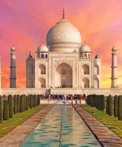 Sunrise Taj Mahal Agra paint by number