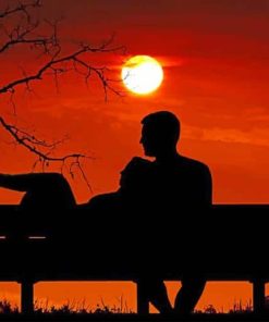 sunset romance couple romantic view paint by numbers