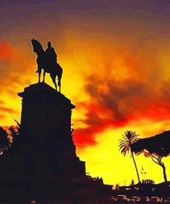 Sunset Rome Silhouette paint by number