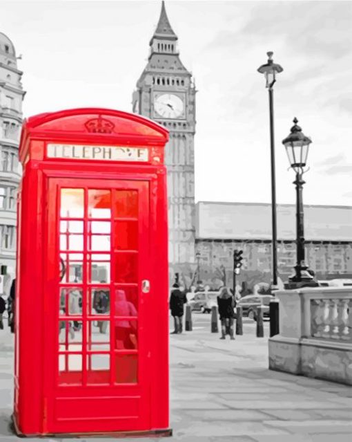 Telephone Booths in London paint by numbers