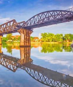 Thailand Kanchanaburi Bridge paint by number