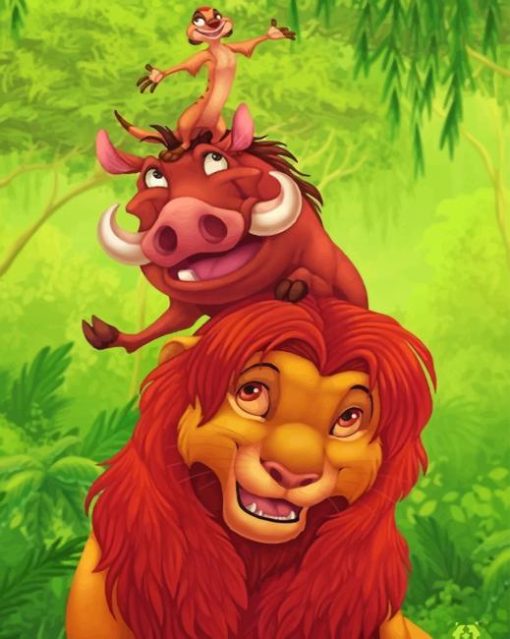 Timon Pumba And Simba paint By Numbers